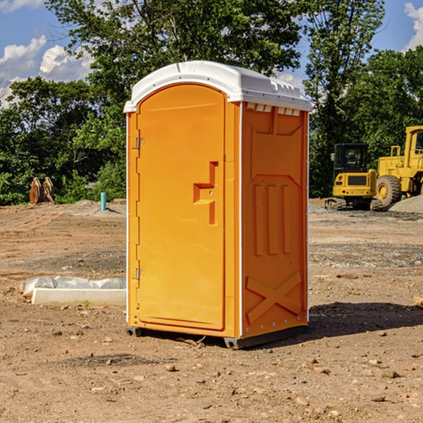 how often are the portable restrooms cleaned and serviced during a rental period in Shoreham MI